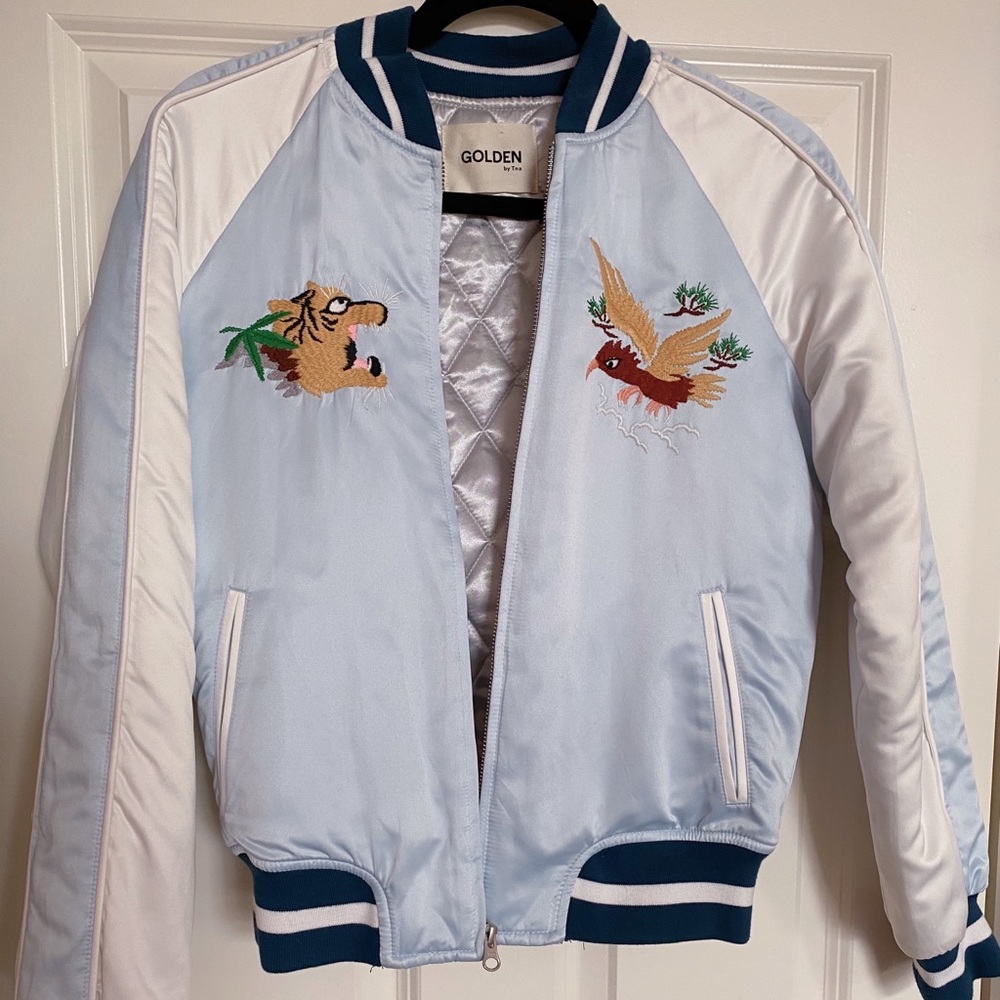 Aritzia Golden Tiger Embroidered Bomber